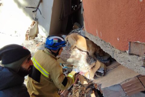 Trafi és Dr. Mezősi Tamás mentés közben Antakyában