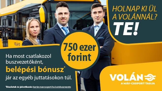 Volán buszvezető toborzó hirdetés
